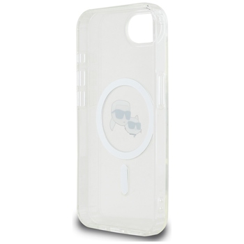 Oryginalne Etui KARL LAGERFELD IML Metal Karl & Choupette Heads MagSafe do Iphone 17e/16e biały