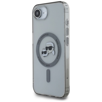 Oryginalne Etui KARL LAGERFELD IML Metal Karl & Choupette Heads MagSafe do Iphone 17e/16e czarny