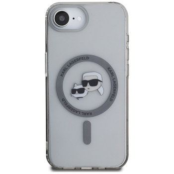 Oryginalne Etui KARL LAGERFELD IML Metal Karl & Choupette Heads MagSafe do Iphone 17e/16e czarny