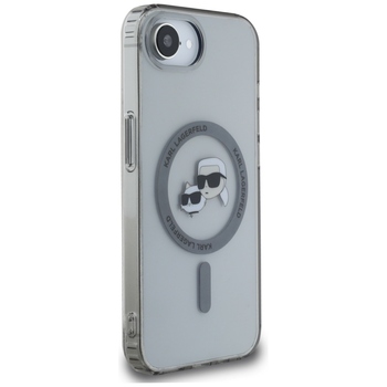 Oryginalne Etui KARL LAGERFELD IML Metal Karl & Choupette Heads MagSafe do Iphone 17e/16e czarny