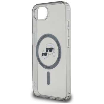 Oryginalne Etui KARL LAGERFELD IML Metal Karl & Choupette Heads MagSafe do Iphone 17e/16e czarny