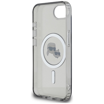 Oryginalne Etui KARL LAGERFELD IML Metal Karl & Choupette Heads MagSafe do Iphone 17e/16e czarny