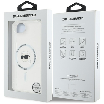 Original Pouch KARL LAGERFELD IML Metal Karl Head MagSafe for Iphone 17e/16e white