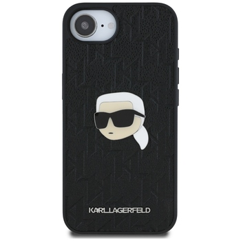 Oryginalne Etui KARL LAGERFELD Monogram Karl Head Pin do Iphone 17e/16e czarny