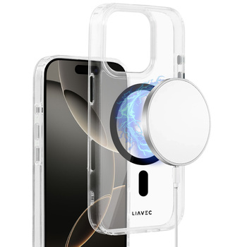 Liavec Glossy Magsafe Clear Case do Iphone 16 Pro Max black