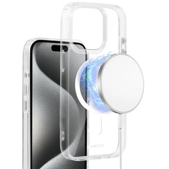 Liavec Glossy Magsafe Clear Case do Iphone 15 Pro Max biały