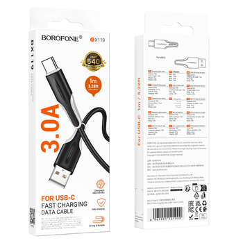 Borofone Cable BX119 New - USB to Type C - 3A 1 metre black