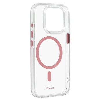 Liavec Glossy Magsafe Clear Case do Iphone 13/14 różowy