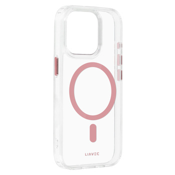 Liavec Glossy Magsafe Clear Case do Iphone 14 Pro pink