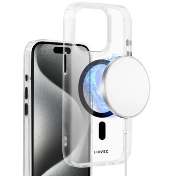 Liavec Glossy Magsafe Clear Case do Iphone 15 czarny