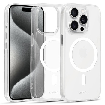 Liavec Glossy Magsafe Clear Case do Iphone 15 Pro Max biały