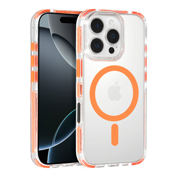 Tel Protect Strap Clear Case for Iphone 15 orange