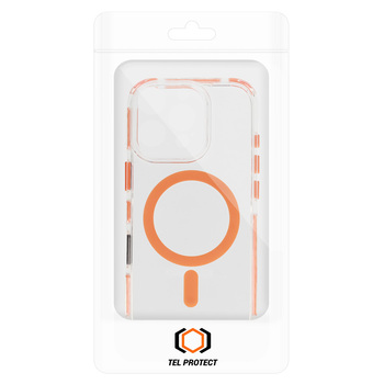Tel Protect Strap Clear Case for Iphone 15 orange