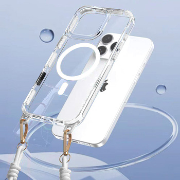 Tel Protect Strap Clear Case do Iphone 15 Pro Max biały