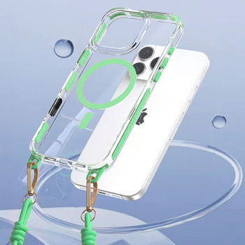 Tel Protect Strap Clear Case for Iphone 16 Pro green