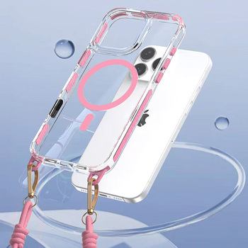 Tel Protect Strap Clear Case do Iphone 17 Pro różowy