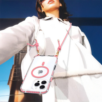 Tel Protect Strap Clear Case do Iphone 17 Pro różowy