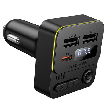 Borofone Transmiter FM BC60 Hero MP3, Bluetooth - 2xUSB + Typ C - PD 20W czarny