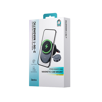 Benks Car holder magnetic CZ06 2 in 1 with induction charging 15W to air vent black