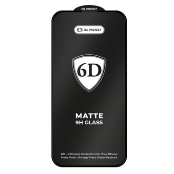 Hartowane szkło Tel Protect Full Glue 6D Matte do Iphone 15 Czarne