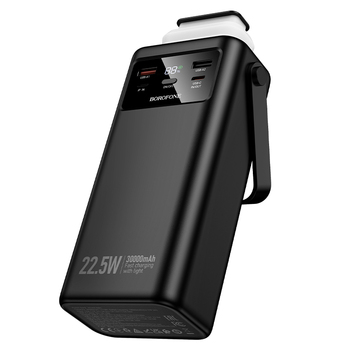 Borofone Power Bank 30000mAh BJ65 High - 2xUSB + Type C - QC 3.0 22,5W + PD 20W with USB, Type C, Lightning and micro USB black
