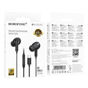 Borofone Słuchawki BM100 Pro Fuente z mikrofonem Typ C (DAC) czarne