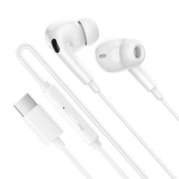 Borofone Słuchawki BM100 Pro Fuente z mikrofonem Typ C (DAC) białe