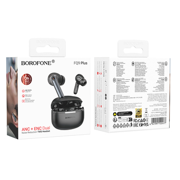 Borofone TWS Bluetooth Earphones FQ9 Plus Peaceful ANC+ENC black