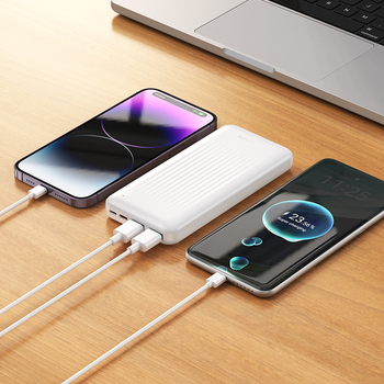 Borofone Power Bank 10000mAh BJ80 Clever - 2xUSB + Typ C - QC 3.0 22,5W PD 20W biały