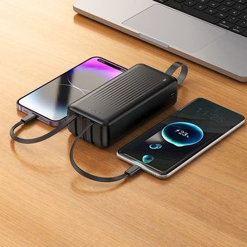 Borofone Power Bank 30000mAh BJ79B Clever - USB - z kablami Typ C i Lightning czarny