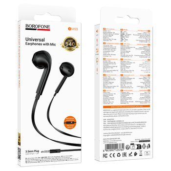 Borofone Earphones BM99 Star with microphone black