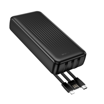 Borofone Power Bank 20000mAh BJ79A Clever - USB - z kablami Typ C i Lightning czarny