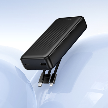 Borofone Power Bank 20000mAh BJ79A Clever - USB - z kablami Typ C i Lightning czarny