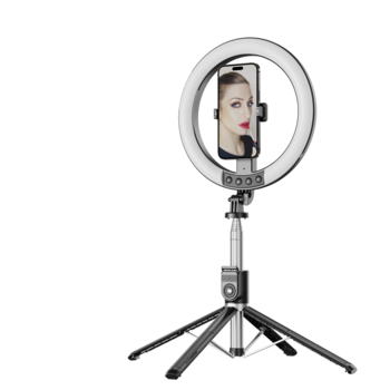 Blavec Lampa pierścieniowa Selfie Aura LED Ring P-55 25cm tripod + pilot + 2,3 metra (RLP55-TRB23) czarny