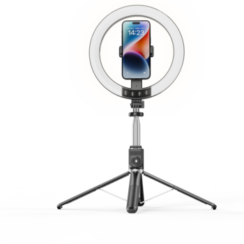 Blavec Lampa pierścieniowa Selfie Aura LED Ring P-55 25cm tripod + pilot + 2,3 metra (RLP55-TRB23) czarny