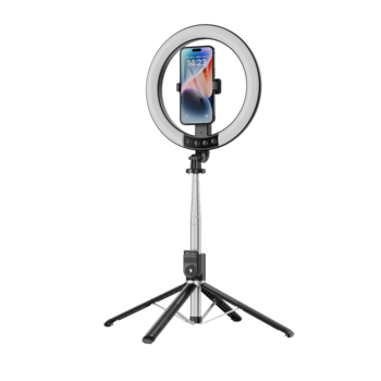 Blavec Lampa pierścieniowa Selfie Aura LED Ring P-55 25cm tripod + pilot + 2,3 metra (RLP55-TRB23) czarny
