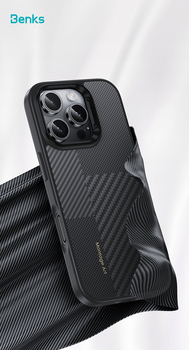 Benks Montage Magnetic Armor Pro Kevlar Case Metal Frame 600D+1500D (MF66) for Iphone 16 Pro Max black (Camera Control Button)