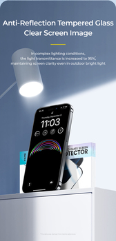 Benks Tempered glass JoyView Anti-reflection Glass for Iphone 15 Pro black
