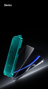 Benks Hartowane szkło Glass Warrior Sapphire Coating (LS65) do Iphone 16 Pro Max czarne (Thin Edge)