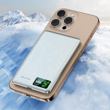 Blavec Power Bank 10000mAh BJ-03 Slim 13,5mm - Typ C - 22,5W magnetyczny indukcyjny Magsafe 3 w 1 (PBBJ03-MC10G) szary aluminium