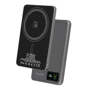 Blavec Power Bank 5000mAh BJ-03 Ultra Slim 7,8mm - Typ C - 22,5W magnetyczny indukcyjny Magsafe 3 w 1 (PBBJ03-MC5G) szary