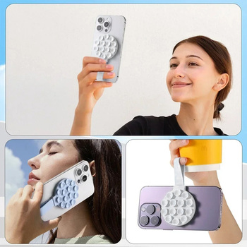 Silicone suction phone holder magnetic with ring MSH9 purple