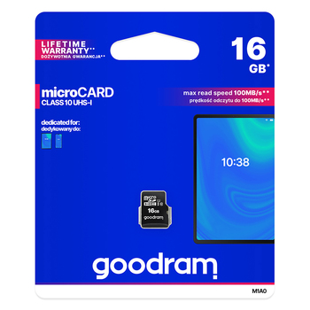 Karta pamięci micro sd GOODRAM -  16GB bez adaptera UHS I CLASS 10 100MB/s