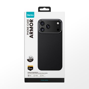 Benks Etui Magnetic Armor Pro Kevlar Metal Frame 600D (A067) do Iphone 17 czarny (Camera Control Button)