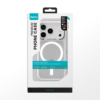 Benks Etui Magnetic Mist Metal Frame (0070) do Iphone 17 Pro Max biały (Camera Control Button)