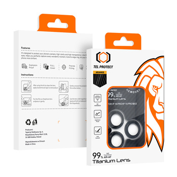 Tempered glass Tel Protect Titanium Lens 99% AR Aramid Series on camera for Samsung Galaxy S25 (lens 3 pcs)
