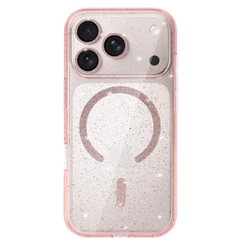 Glitter Magsafe Case do Iphone 17 Pro Max różowy clear