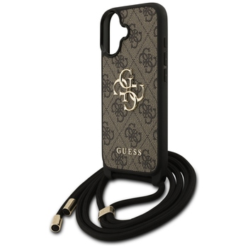Original Case GUESS 4G Big Logo Cord Stap Crossbody for Iphone 17 brown