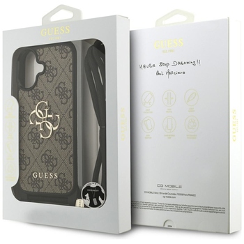 Original Case GUESS 4G Big Logo Cord Stap Crossbody for Iphone 17 brown