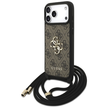 Original Case GUESS 4G Big Logo Cord Stap Crossbody for Iphone 17 Pro Max brown